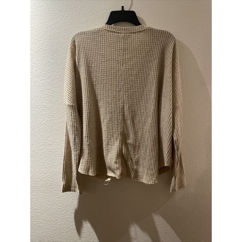 out from under for urban outfitters, beige long sleeve blouse, m - Picture 3 of 3